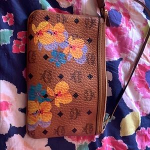 Mcm Floral Pouch Bag